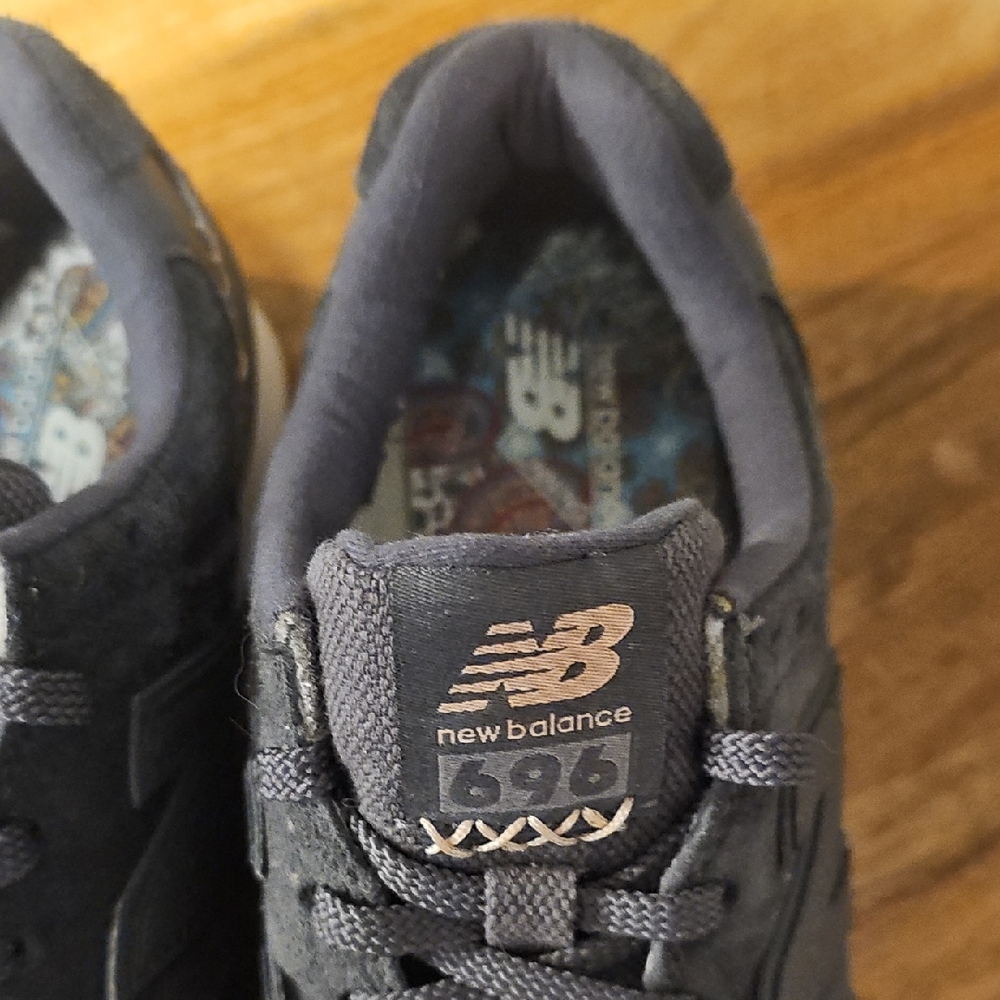 New Balance 696 Dark Gray Sneakers - Picture 2 of 6
